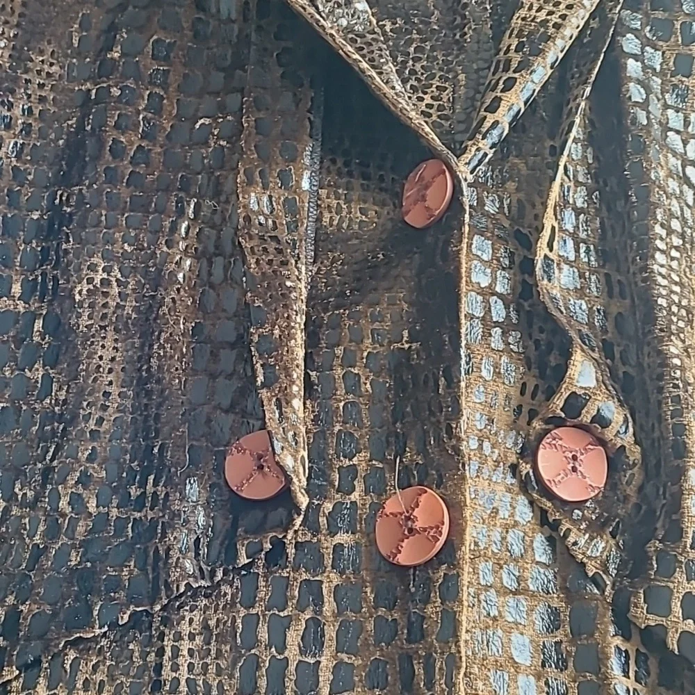 Sophia La Belle Vintage Faux Snakeskin Pant Suit Size M - Picture 4 of 9